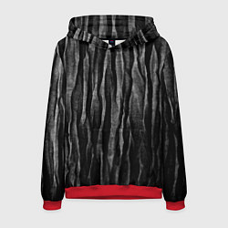 Толстовка-худи мужская Полосы чорные серые роизвольные random black strip, цвет: 3D-красный