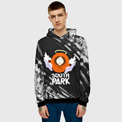 Толстовка-худи мужская Южный парк - Кенни Kenny ангел, цвет: 3D-черный — фото 2