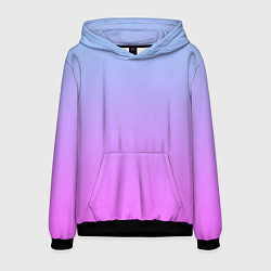 Толстовка-худи мужская Голубо-розовый градиент, цвет: 3D-черный
