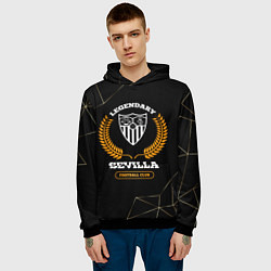 Толстовка-худи мужская Лого Sevilla и надпись Legendary Football Club на, цвет: 3D-черный — фото 2