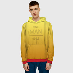 Толстовка-худи мужская Золотой мужчина DR, цвет: 3D-красный — фото 2