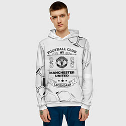 Толстовка-худи мужская Manchester United Football Club Number 1 Legendary, цвет: 3D-белый — фото 2