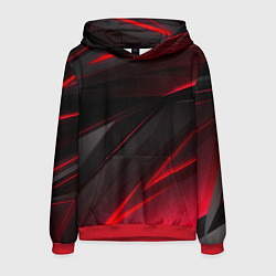 Толстовка-худи мужская Красно-черный фон, цвет: 3D-красный