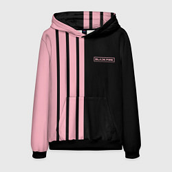 Толстовка-худи мужская BLACKPINK HALF BLACK-PINK MINI LOGO, цвет: 3D-черный