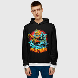 Толстовка-худи мужская HALLOWEEN HOLIDAY, цвет: 3D-белый — фото 2