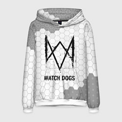 Толстовка-худи мужская Watch Dogs Glitch на темном фоне FS, цвет: 3D-белый