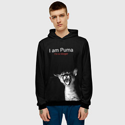 Толстовка-худи мужская Im a Puma Im a cougar, цвет: 3D-черный — фото 2