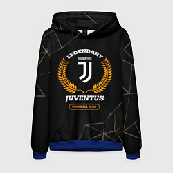 Толстовка-худи мужская Лого Juventus и надпись Legendary Football Club на, цвет: 3D-синий