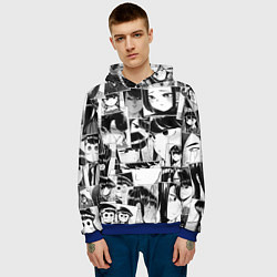 Толстовка-худи мужская Komi san pattern, цвет: 3D-синий — фото 2