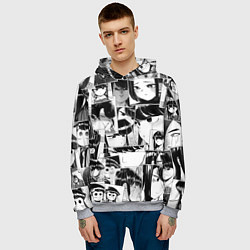 Толстовка-худи мужская Komi san pattern, цвет: 3D-меланж — фото 2