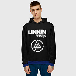 Толстовка-худи мужская Linkin Park логотип и надпись, цвет: 3D-синий — фото 2