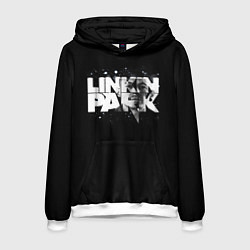Толстовка-худи мужская Linkin Park логотип с фото, цвет: 3D-белый