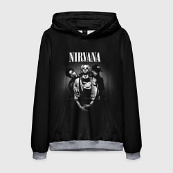 Толстовка-худи мужская Nirvana рок-группа, цвет: 3D-меланж