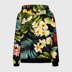 Толстовка-худи мужская Vanguard floral composition Summer, цвет: 3D-черный