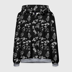 Толстовка-худи мужская Детский рисунок скетч Птица сказочная sketch, цвет: 3D-меланж