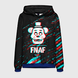 Толстовка-худи мужская FNAF в стиле Glitch Баги Графики на темном фоне, цвет: 3D-синий