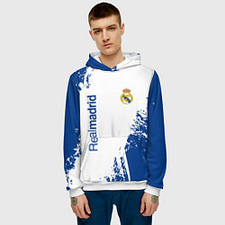 Толстовка-худи мужская Реал Мадрид краска, цвет: 3D-белый — фото 2