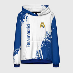 Толстовка-худи мужская Реал Мадрид краска, цвет: 3D-синий