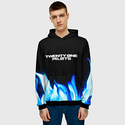 Толстовка-худи мужская Twenty One Pilots Blue Fire, цвет: 3D-черный — фото 2