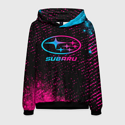 Толстовка-худи мужская Subaru Neon Gradient FS, цвет: 3D-черный