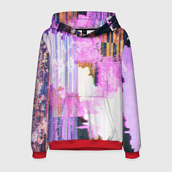 Толстовка-худи мужская Glitch art Fashion trend, цвет: 3D-красный