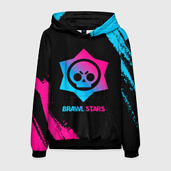 Толстовка-худи мужская Brawl Stars Neon Gradient, цвет: 3D-черный