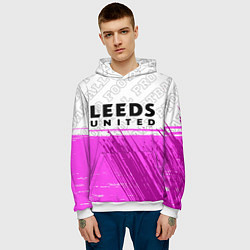 Толстовка-худи мужская Leeds United Pro Football, цвет: 3D-белый — фото 2