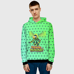 Толстовка-худи мужская My singing Monsters - Жужук, цвет: 3D-черный — фото 2