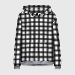 Толстовка-худи мужская Black and white trendy checkered pattern, цвет: 3D-меланж