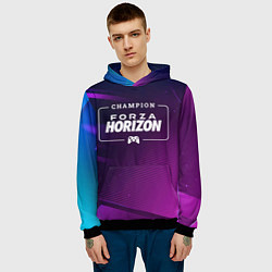 Толстовка-худи мужская Forza Horizon Gaming Champion: рамка с лого и джой, цвет: 3D-черный — фото 2