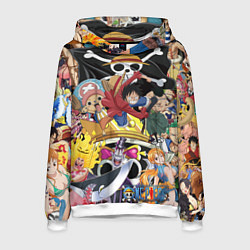 Толстовка-худи мужская One Pieceгерои, цвет: 3D-белый