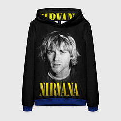 Толстовка-худи мужская Nirvana - Kurt Donald Cobain, цвет: 3D-синий