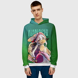 Толстовка-худи мужская Made in Abyss аниме Наначи, цвет: 3D-белый — фото 2