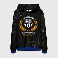 Толстовка-худи мужская Barcelona - legendary football club на темном фоне, цвет: 3D-синий