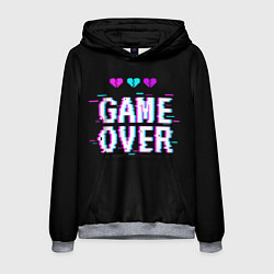 Толстовка-худи мужская Game Over Pixels, цвет: 3D-меланж