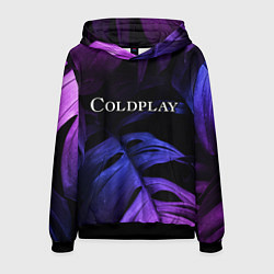 Толстовка-худи мужская Coldplay neon monstera, цвет: 3D-черный