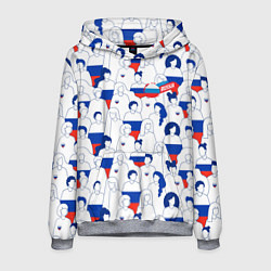 Толстовка-худи мужская Русский народ, цвет: 3D-меланж