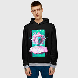 Толстовка-худи мужская Бюст Горгоны, цвет: 3D-меланж — фото 2