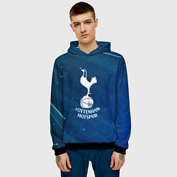 Толстовка-худи мужская Tottenham hotspur Соты абстракция, цвет: 3D-черный — фото 2