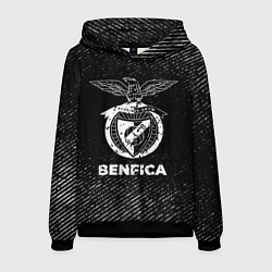 Толстовка-худи мужская Benfica с потертостями на темном фоне, цвет: 3D-черный