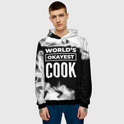 Толстовка-худи мужская Worlds okayest cook - dark, цвет: 3D-черный — фото 2