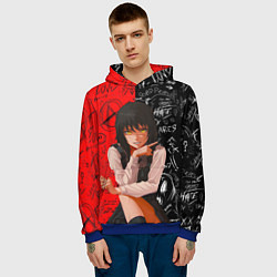 Толстовка-худи мужская Митака демон войны - человек бензопила, цвет: 3D-синий — фото 2