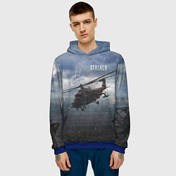Толстовка-худи мужская STALKER Вертолёт Над Зоной, цвет: 3D-синий — фото 2