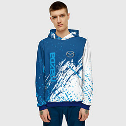 Толстовка-худи мужская Mazda - краска, цвет: 3D-синий — фото 2