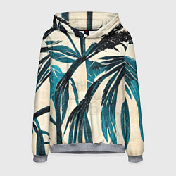 Толстовка-худи мужская Винтажные пальмы, цвет: 3D-меланж