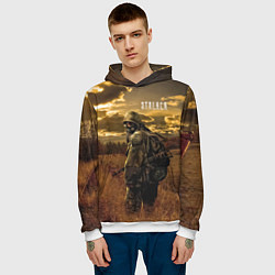 Толстовка-худи мужская STALKER В Поле, цвет: 3D-белый — фото 2