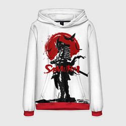 Толстовка-худи мужская Самурай и Красное Солнце, цвет: 3D-красный