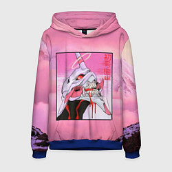 Толстовка-худи мужская EVANGELION PINK Берсерк mode, цвет: 3D-синий