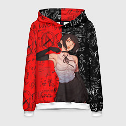 Толстовка-худи мужская Резе - человек бензопила, цвет: 3D-белый