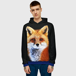 Толстовка-худи мужская Лиса рыжулька, цвет: 3D-синий — фото 2
